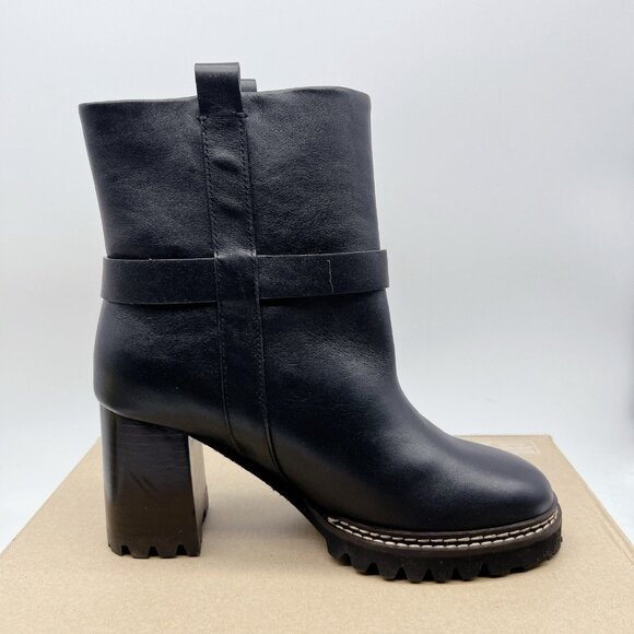 See By Chloe Hana Harness Lug Sole Platform Ankle Boots Black Leather EU 40 - Picture 9 of 12